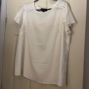 Lane Bryant Cream Blouse flutter sleeve 16